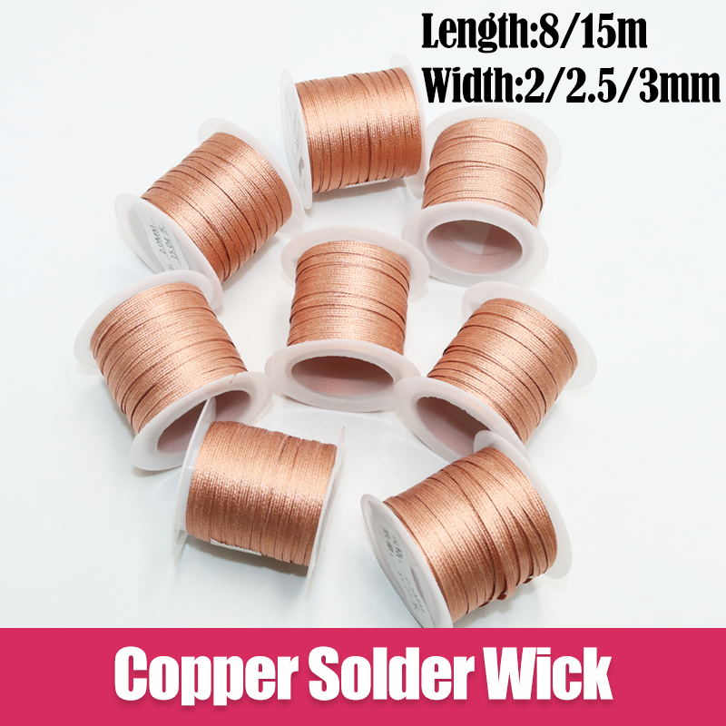 Solder Wick Braid - Desoldering Braid Copper Mesh 8/15M Resistant