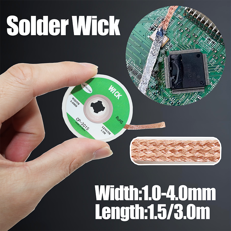 Solder Wick Braid - Desoldering Braid Copper Mesh Wire 1.5/2.0/2.5/3.0mm